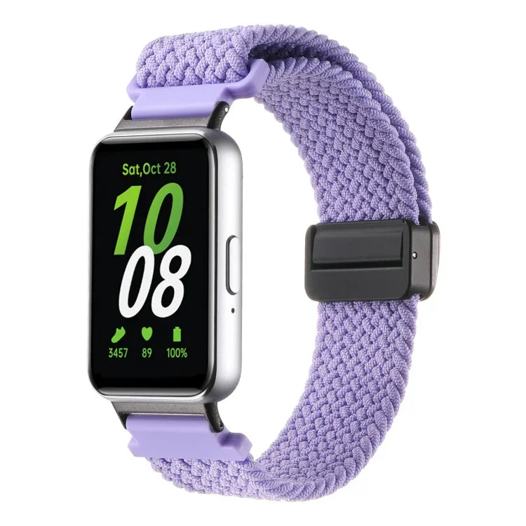 สายรัดนาฬิกาไนลอนถักแบบหัวเข็มขัดแม่เหล็ก สำหรับ Samsung Galaxy Fit3