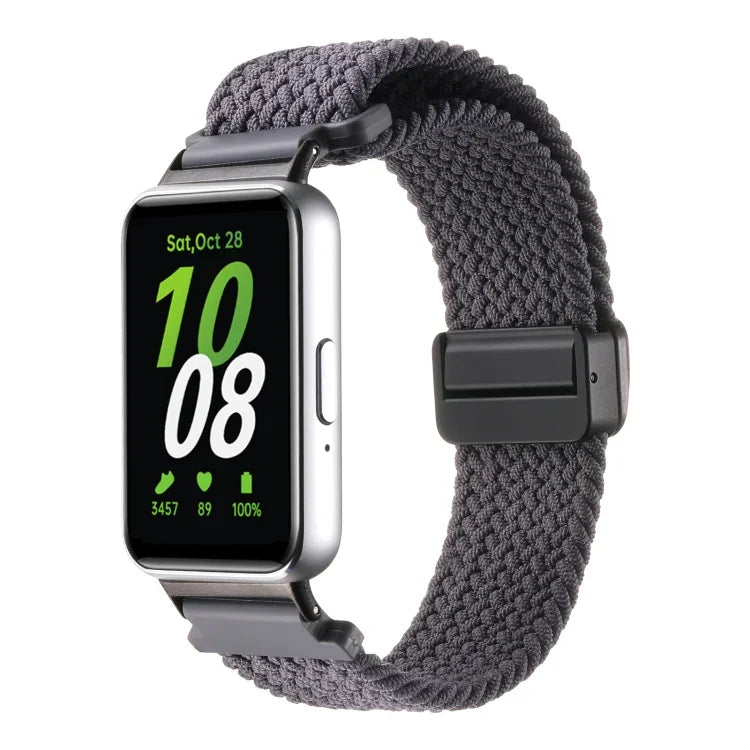สายรัดนาฬิกาไนลอนถักแบบหัวเข็มขัดแม่เหล็ก สำหรับ Samsung Galaxy Fit3