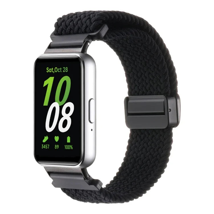 สายรัดนาฬิกาไนลอนถักแบบหัวเข็มขัดแม่เหล็ก สำหรับ Samsung Galaxy Fit3