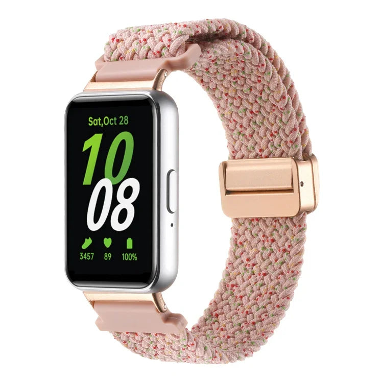 สายรัดนาฬิกาไนลอนถักแบบหัวเข็มขัดแม่เหล็ก สำหรับ Samsung Galaxy Fit3