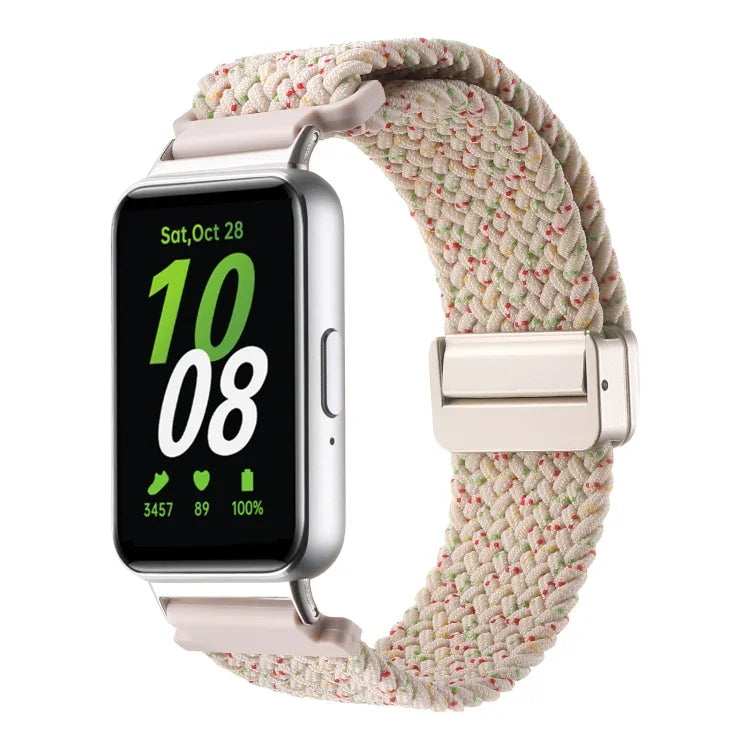 สายรัดนาฬิกาไนลอนถักแบบหัวเข็มขัดแม่เหล็ก สำหรับ Samsung Galaxy Fit3