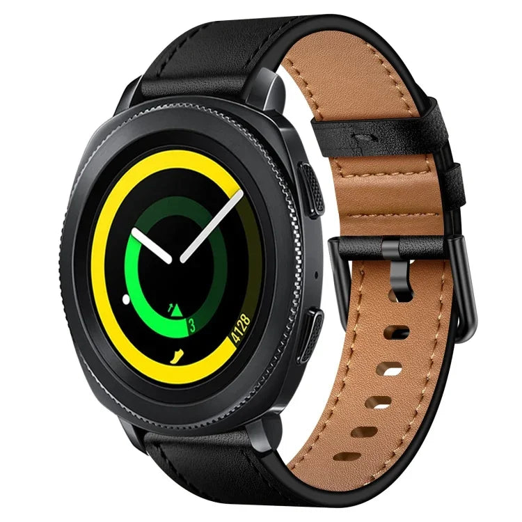 20mm SX Connector Metal Button Switch Leather Watch Band, For Samsung Galaxy Watch 5, For Samsung Galaxy Watch 5 Pro, For Samsung Galaxy Watch 4, For Samsung Galaxy Gear Sport, For Samsung Galaxy Watch 3 41mm, For Samsung Galaxy Watch Active           ...