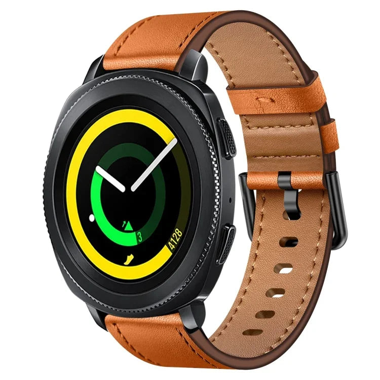 20mm SX Connector Metal Button Switch Leather Watch Band, For Samsung Galaxy Watch 5, For Samsung Galaxy Watch 5 Pro, For Samsung Galaxy Watch 4, For Samsung Galaxy Gear Sport, For Samsung Galaxy Watch 3 41mm, For Samsung Galaxy Watch Active           ...