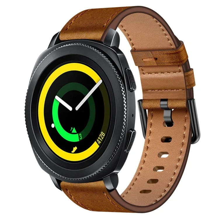 20mm SX Connector Metal Button Switch Leather Watch Band, For Samsung Galaxy Watch 5, For Samsung Galaxy Watch 5 Pro, For Samsung Galaxy Watch 4, For Samsung Galaxy Gear Sport, For Samsung Galaxy Watch 3 41mm, For Samsung Galaxy Watch Active           ...