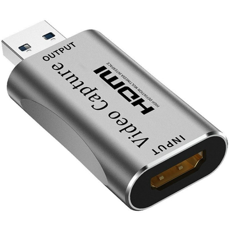 C30 การ์ดจับภาพวิดีโอ HD อลูมิเนียมอัลลอย USB ตัวผู้เป็น HDMI ตัวเมีย สำหรับสตรีมเกมสด, C30
