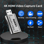 C30 การ์ดจับภาพวิดีโอ HD อลูมิเนียมอัลลอย USB ตัวผู้เป็น HDMI ตัวเมีย สำหรับสตรีมเกมสด, C30