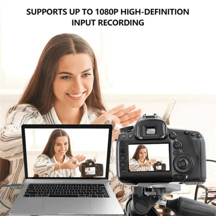 C30 การ์ดจับภาพวิดีโอ HD อลูมิเนียมอัลลอย USB ตัวผู้เป็น HDMI ตัวเมีย สำหรับสตรีมเกมสด, C30