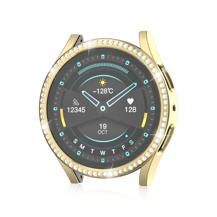 เคสป้องกันนาฬิกา PC กลวงเพชรเดี่ยว สำหรับ Samsung Galaxy Watch 7 40 มม.