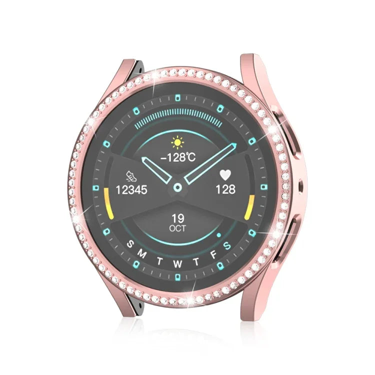 เคสป้องกันนาฬิกา PC กลวงเพชรเดี่ยว สำหรับ Samsung Galaxy Watch 7 40 มม.