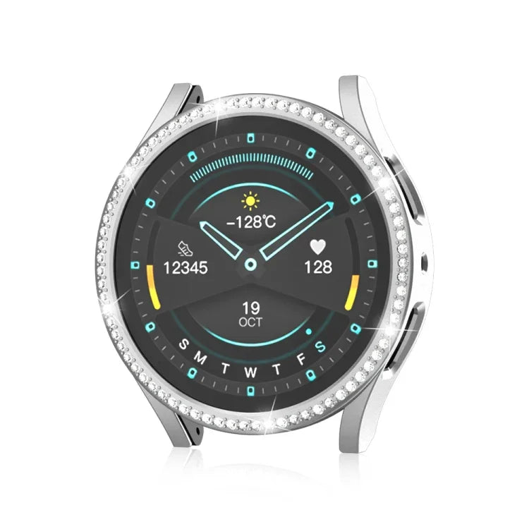 เคสป้องกันนาฬิกา PC กลวงเพชรเดี่ยว สำหรับ Samsung Galaxy Watch 7 40 มม.