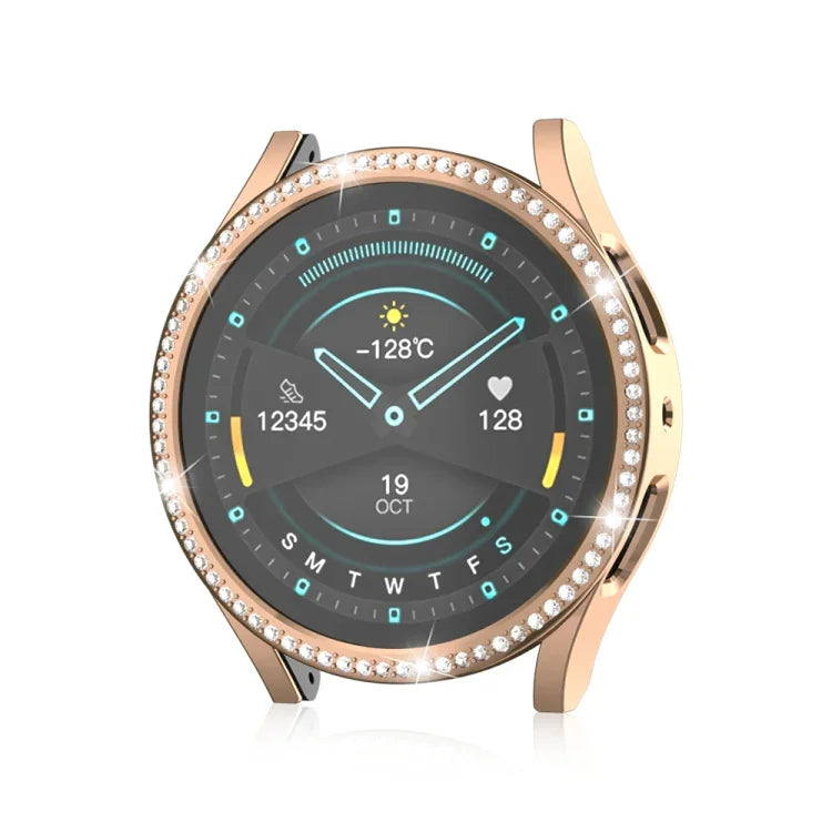 เคสป้องกันนาฬิกา PC กลวงเพชรเดี่ยว สำหรับ Samsung Galaxy Watch 7 40 มม.