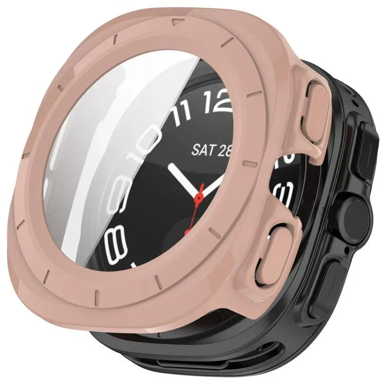 ฝาครอบป้องกันนาฬิกา PC กันน้ำแบบฟิล์มกระจกนิรภัยรวม สำหรับ Samsung Galaxy Watch Ultra 47 มม. / Ultra 2025, Samsung Galaxy Watch 7 44 มม., Samsung Galaxy Watch 7 40 มม.