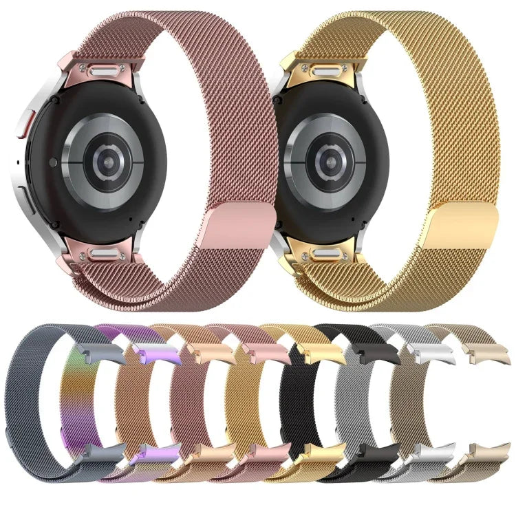 สายรัดนาฬิกาเหล็กสแตนเลสแบบปลดล็อกแม่เหล็ก Milan สำหรับ Samsung Galaxy Watch FE 40 มม., Samsung Galaxy Watch 7 40 / 44 มม.