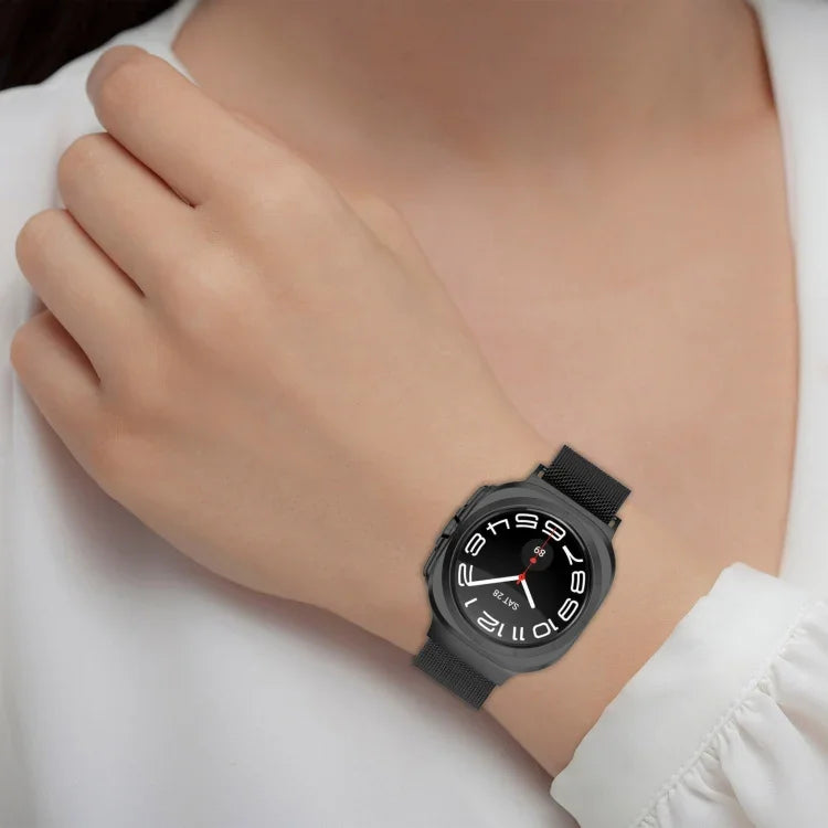 สายรัดนาฬิกาโลหะสแตนเลสแม่เหล็กมิลาน สำหรับ Samsung Galaxy Watch Ultra 47 มม.