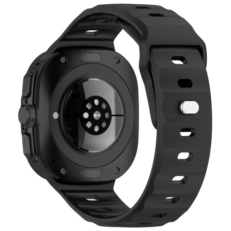 For Samsung Galaxy Watch Ultra 47mm Solid Color Reverse Buckle Silicone Watch Band, Black, White, Blue, Yellow, Light Gray, Dark Green, Cyan, Dark Blue, Starlight, Pink