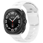 For Samsung Galaxy Watch Ultra 47mm Solid Color Reverse Buckle Silicone Watch Band, Black, White, Blue, Yellow, Light Gray, Dark Green, Cyan, Dark Blue, Starlight, Pink