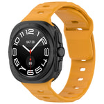 For Samsung Galaxy Watch Ultra 47mm Solid Color Reverse Buckle Silicone Watch Band, Black, White, Blue, Yellow, Light Gray, Dark Green, Cyan, Dark Blue, Starlight, Pink