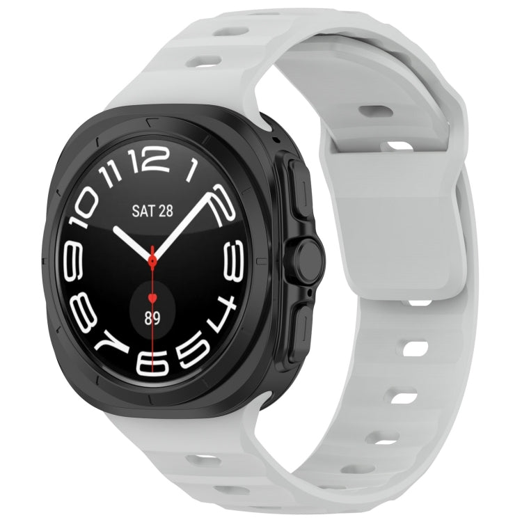 For Samsung Galaxy Watch Ultra 47mm Solid Color Reverse Buckle Silicone Watch Band, Black, White, Blue, Yellow, Light Gray, Dark Green, Cyan, Dark Blue, Starlight, Pink