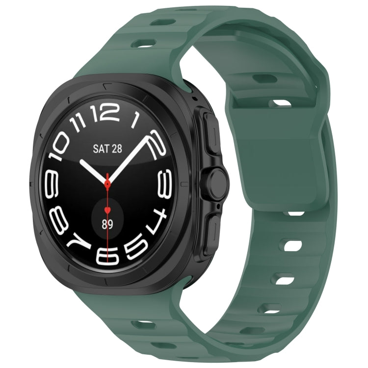 For Samsung Galaxy Watch Ultra 47mm Solid Color Reverse Buckle Silicone Watch Band, Black, White, Blue, Yellow, Light Gray, Dark Green, Cyan, Dark Blue, Starlight, Pink