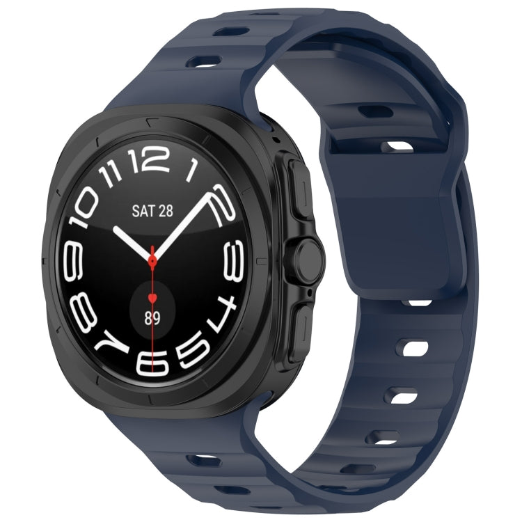 For Samsung Galaxy Watch Ultra 47mm Solid Color Reverse Buckle Silicone Watch Band, Black, White, Blue, Yellow, Light Gray, Dark Green, Cyan, Dark Blue, Starlight, Pink