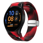 สายรัดนาฬิกาซิลิโคนพร้อมหัวเข็มขัดเงินแม่เหล็กพับได้ Richard สำหรับ Samsung Galaxy Watch FE ขนาด 40 มม., สำหรับ Samsung Galaxy Watch 5 Pro Golf Edition, สำหรับ Samsung Galaxy Watch 5 Golf Edition