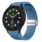 สายรัดนาฬิกาซิลิโคนพร้อมหัวเข็มขัดเงินแม่เหล็กพับได้ Richard สำหรับ Samsung Galaxy Watch FE ขนาด 40 มม., สำหรับ Samsung Galaxy Watch 5 Pro Golf Edition, สำหรับ Samsung Galaxy Watch 5 Golf Edition