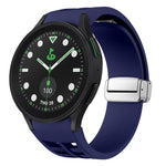 สายรัดนาฬิกาซิลิโคนพร้อมหัวเข็มขัดเงินแม่เหล็กพับได้ Richard สำหรับ Samsung Galaxy Watch FE ขนาด 40 มม., สำหรับ Samsung Galaxy Watch 5 Pro Golf Edition, สำหรับ Samsung Galaxy Watch 5 Golf Edition