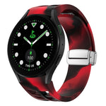 สายรัดนาฬิกาซิลิโคนพร้อมหัวเข็มขัดเงินแม่เหล็กพับได้ Richard สำหรับ Samsung Galaxy Watch FE ขนาด 40 มม., สำหรับ Samsung Galaxy Watch 5 Pro Golf Edition, สำหรับ Samsung Galaxy Watch 5 Golf Edition