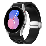 สายรัดนาฬิกาซิลิโคนพร้อมหัวเข็มขัดเงินแม่เหล็กพับได้ Richard สำหรับ Samsung Galaxy Watch 6 ขนาด 40 / 44 มม., สำหรับ Samsung Galaxy Watch 5 ขนาด 40 / 44 มม., สำหรับ Samsung Galaxy Watch 4 ขนาด 40 / 44 มม.