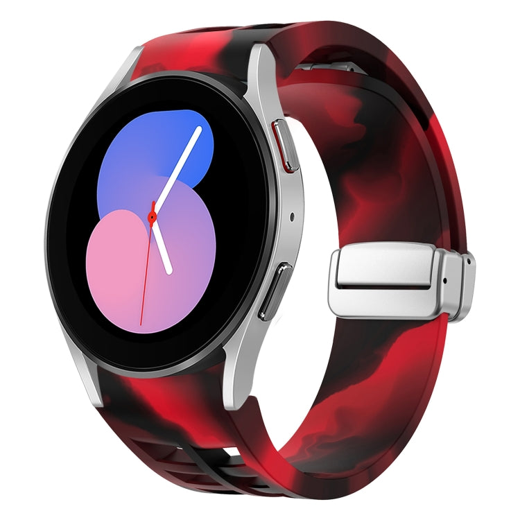 สายรัดนาฬิกาซิลิโคนพร้อมหัวเข็มขัดเงินแม่เหล็กพับได้ Richard สำหรับ Samsung Galaxy Watch 6 ขนาด 40 / 44 มม., สำหรับ Samsung Galaxy Watch 5 ขนาด 40 / 44 มม., สำหรับ Samsung Galaxy Watch 4 ขนาด 40 / 44 มม.
