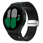 สายรัดนาฬิกาซิลิโคนพร้อมหัวเข็มขัดเงินแม่เหล็กพับได้ Richard สำหรับ Samsung Galaxy Watch 6 ขนาด 40 / 44 มม., สำหรับ Samsung Galaxy Watch 5 ขนาด 40 / 44 มม., สำหรับ Samsung Galaxy Watch 4 ขนาด 40 / 44 มม.