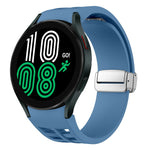 สายรัดนาฬิกาซิลิโคนพร้อมหัวเข็มขัดเงินแม่เหล็กพับได้ Richard สำหรับ Samsung Galaxy Watch 6 ขนาด 40 / 44 มม., สำหรับ Samsung Galaxy Watch 5 ขนาด 40 / 44 มม., สำหรับ Samsung Galaxy Watch 4 ขนาด 40 / 44 มม.