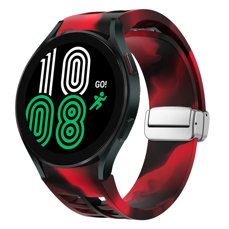 สายรัดนาฬิกาซิลิโคนพร้อมหัวเข็มขัดเงินแม่เหล็กพับได้ Richard สำหรับ Samsung Galaxy Watch 6 ขนาด 40 / 44 มม., สำหรับ Samsung Galaxy Watch 5 ขนาด 40 / 44 มม., สำหรับ Samsung Galaxy Watch 4 ขนาด 40 / 44 มม.