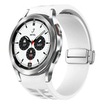 สายรัดนาฬิกาซิลิโคนหัวเข็มขัดพับแม่เหล็ก Richard สีเงิน สำหรับ Samsung Galaxy Watch 4 Classic 42 / 46mm