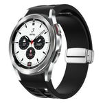 สายรัดนาฬิกาซิลิโคนหัวเข็มขัดพับแม่เหล็ก Richard สีเงิน สำหรับ Samsung Galaxy Watch 4 Classic 42 / 46mm