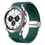 สายรัดนาฬิกาซิลิโคนหัวเข็มขัดพับแม่เหล็ก Richard สีเงิน สำหรับ Samsung Galaxy Watch 4 Classic 42 / 46mm