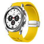 สายรัดนาฬิกาซิลิโคนหัวเข็มขัดพับแม่เหล็ก Richard สีเงิน สำหรับ Samsung Galaxy Watch 4 Classic 42 / 46mm