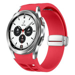 สายรัดนาฬิกาซิลิโคนหัวเข็มขัดพับแม่เหล็ก Richard สีเงิน สำหรับ Samsung Galaxy Watch 4 Classic 42 / 46mm