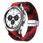 สายรัดนาฬิกาซิลิโคนหัวเข็มขัดพับแม่เหล็ก Richard สีเงิน สำหรับ Samsung Galaxy Watch 4 Classic 42 / 46mm