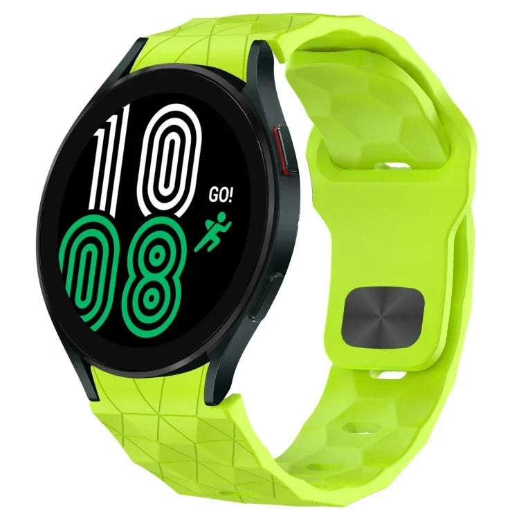 สายซิลิโคนหัวเข็มขัดกลับลายพื้นผิวฟุตบอล สำหรับ Samsung Galaxy Watch 4 44mm, สำหรับ Samsung Galaxy Watch 4 40mm, สำหรับ Samsung Galaxy Watch 4 Classic 46mm, สำหรับ Samsung Galaxy Watch 4 Classic 42mm
