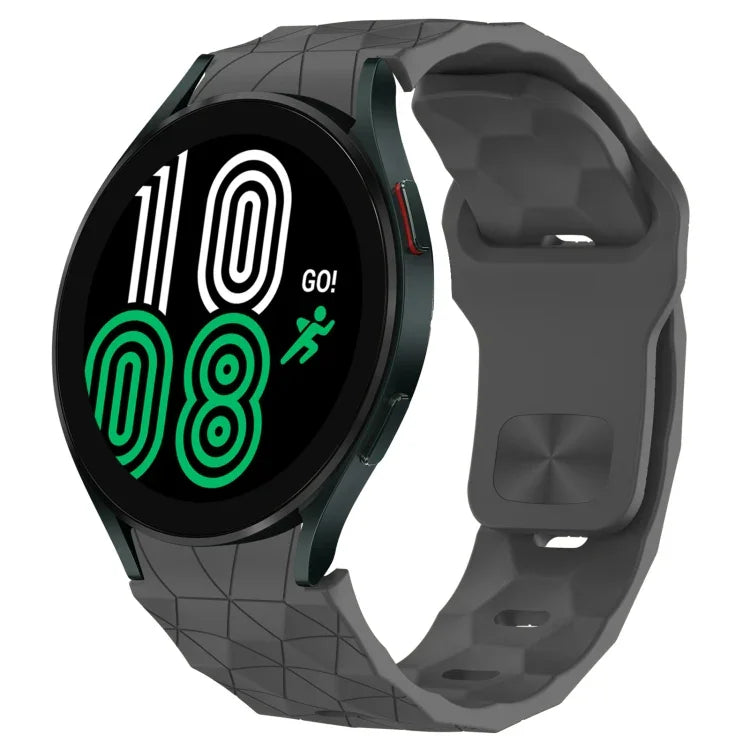 สายซิลิโคนหัวเข็มขัดกลับลายพื้นผิวฟุตบอล สำหรับ Samsung Galaxy Watch 4 44mm, สำหรับ Samsung Galaxy Watch 4 40mm, สำหรับ Samsung Galaxy Watch 4 Classic 46mm, สำหรับ Samsung Galaxy Watch 4 Classic 42mm