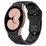สายซิลิโคนหัวเข็มขัดกลับลายพื้นผิวฟุตบอล สำหรับ Samsung Galaxy Watch 4 44mm, สำหรับ Samsung Galaxy Watch 4 40mm, สำหรับ Samsung Galaxy Watch 4 Classic 46mm, สำหรับ Samsung Galaxy Watch 4 Classic 42mm