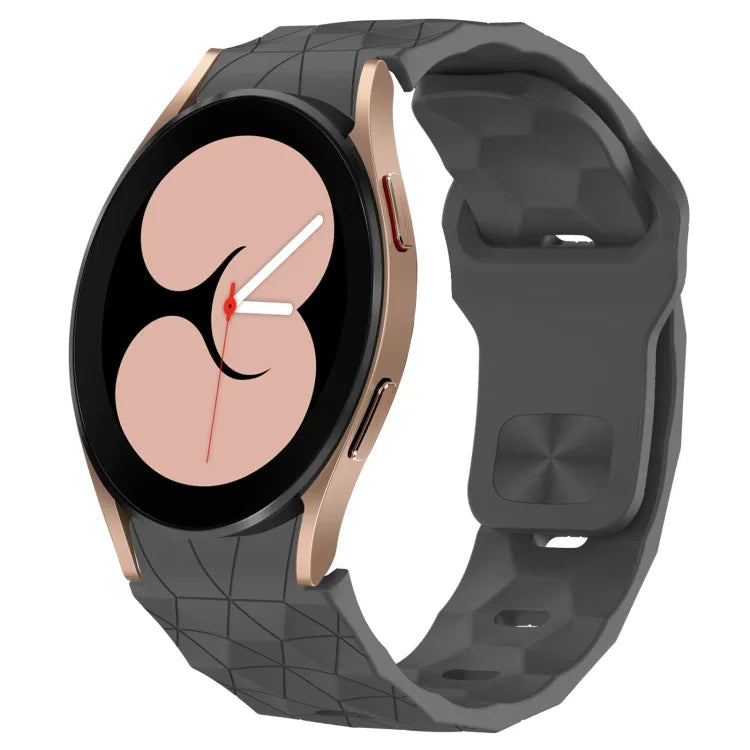 สายซิลิโคนหัวเข็มขัดกลับลายพื้นผิวฟุตบอล สำหรับ Samsung Galaxy Watch 4 44mm, สำหรับ Samsung Galaxy Watch 4 40mm, สำหรับ Samsung Galaxy Watch 4 Classic 46mm, สำหรับ Samsung Galaxy Watch 4 Classic 42mm