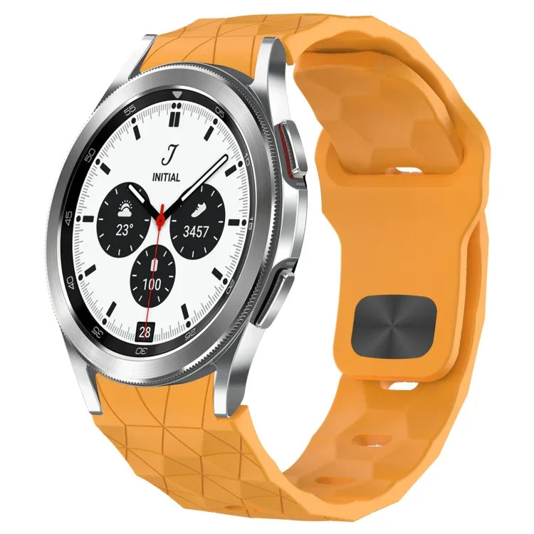 สายซิลิโคนหัวเข็มขัดกลับลายพื้นผิวฟุตบอล สำหรับ Samsung Galaxy Watch 4 44mm, สำหรับ Samsung Galaxy Watch 4 40mm, สำหรับ Samsung Galaxy Watch 4 Classic 46mm, สำหรับ Samsung Galaxy Watch 4 Classic 42mm