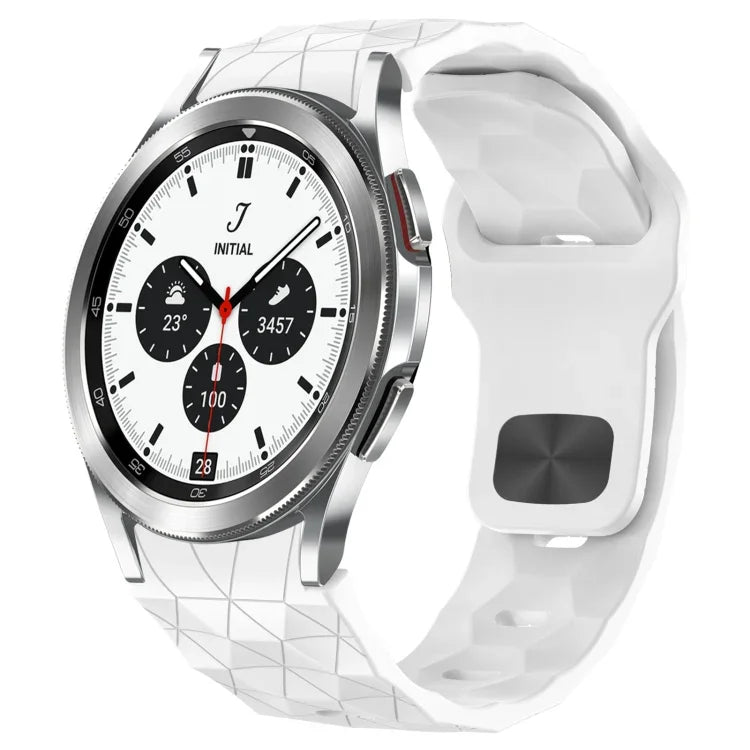 สายซิลิโคนหัวเข็มขัดกลับลายพื้นผิวฟุตบอล สำหรับ Samsung Galaxy Watch 4 44mm, สำหรับ Samsung Galaxy Watch 4 40mm, สำหรับ Samsung Galaxy Watch 4 Classic 46mm, สำหรับ Samsung Galaxy Watch 4 Classic 42mm