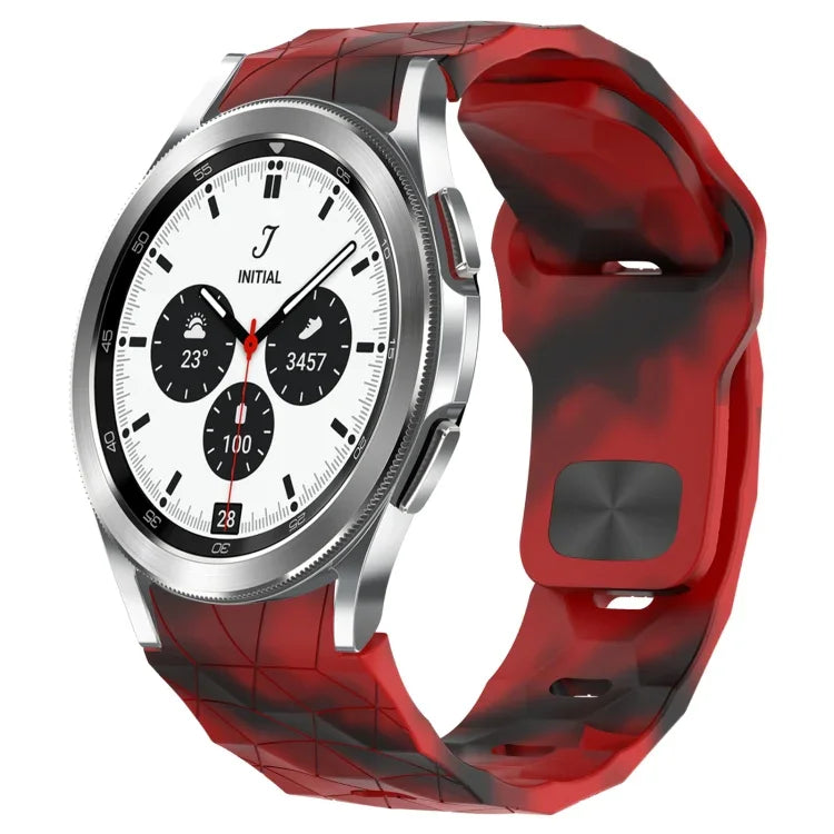 สายซิลิโคนหัวเข็มขัดกลับลายพื้นผิวฟุตบอล สำหรับ Samsung Galaxy Watch 4 44mm, สำหรับ Samsung Galaxy Watch 4 40mm, สำหรับ Samsung Galaxy Watch 4 Classic 46mm, สำหรับ Samsung Galaxy Watch 4 Classic 42mm