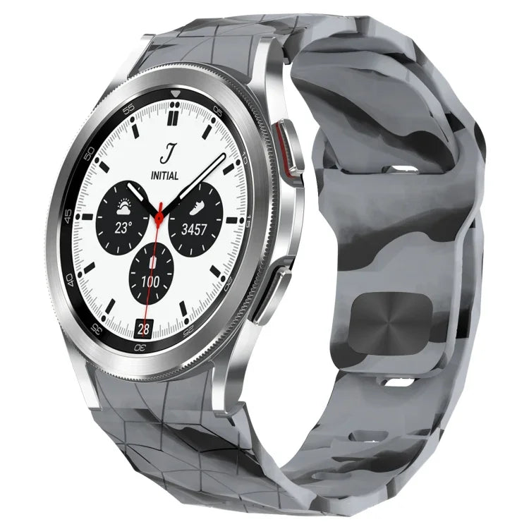 สายซิลิโคนหัวเข็มขัดกลับลายพื้นผิวฟุตบอล สำหรับ Samsung Galaxy Watch 4 44mm, สำหรับ Samsung Galaxy Watch 4 40mm, สำหรับ Samsung Galaxy Watch 4 Classic 46mm, สำหรับ Samsung Galaxy Watch 4 Classic 42mm