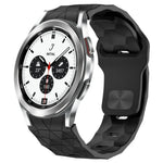 สายซิลิโคนหัวเข็มขัดกลับลายพื้นผิวฟุตบอล สำหรับ Samsung Galaxy Watch 4 44mm, สำหรับ Samsung Galaxy Watch 4 40mm, สำหรับ Samsung Galaxy Watch 4 Classic 46mm, สำหรับ Samsung Galaxy Watch 4 Classic 42mm