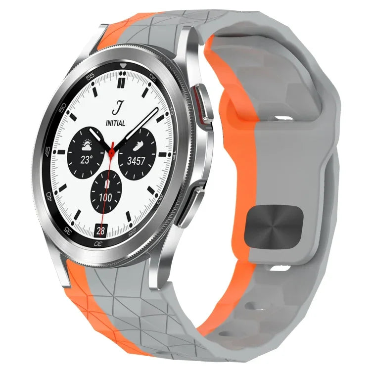 สายซิลิโคนหัวเข็มขัดกลับลายพื้นผิวฟุตบอล สำหรับ Samsung Galaxy Watch 4 44mm, สำหรับ Samsung Galaxy Watch 4 40mm, สำหรับ Samsung Galaxy Watch 4 Classic 46mm, สำหรับ Samsung Galaxy Watch 4 Classic 42mm