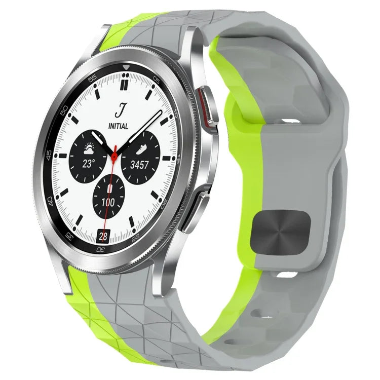 สายซิลิโคนหัวเข็มขัดกลับลายพื้นผิวฟุตบอล สำหรับ Samsung Galaxy Watch 4 44mm, สำหรับ Samsung Galaxy Watch 4 40mm, สำหรับ Samsung Galaxy Watch 4 Classic 46mm, สำหรับ Samsung Galaxy Watch 4 Classic 42mm